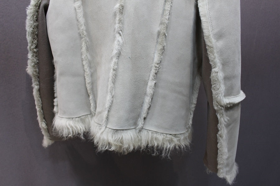 Genuine Leather Short Coat Curly Shearling
