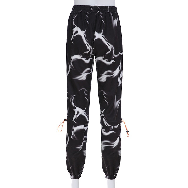 Black High Waist Wide Leg Loose Cargo Pants