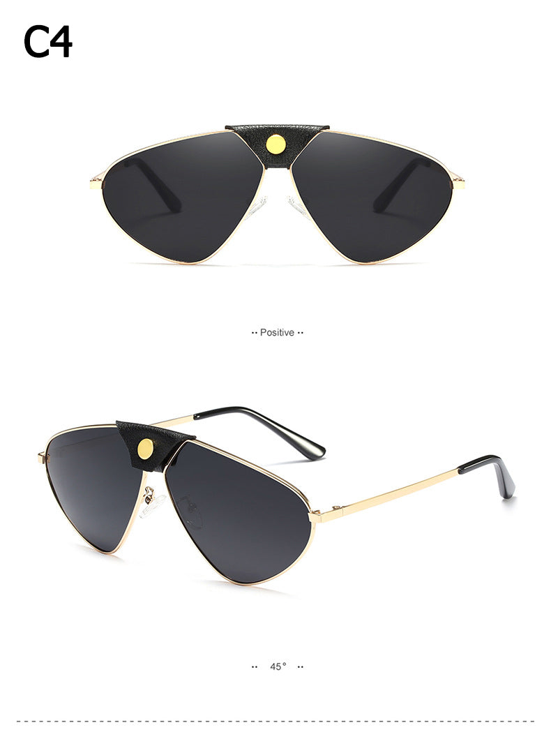 Vintage Metal Button Polarized Sunglasses