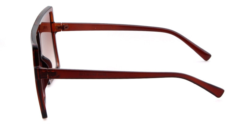 Square Frame Flat Top Over-sized Sunglasses