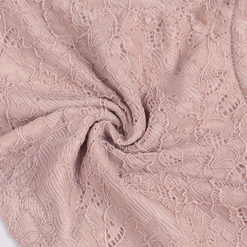 Vintage Pink Feather Lace Strapless Crop Top