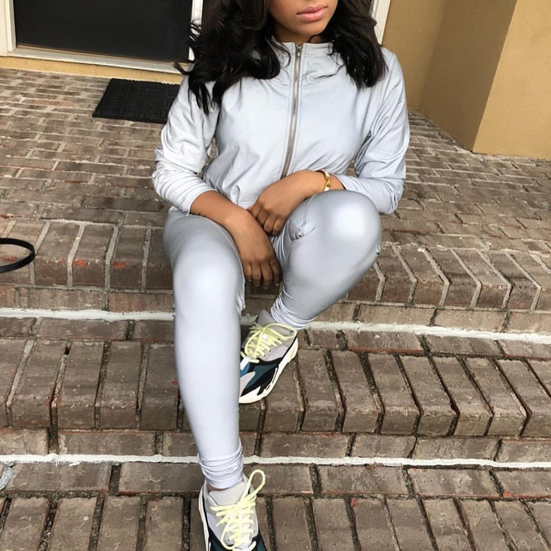 Reflective Hooded Crop Jacket