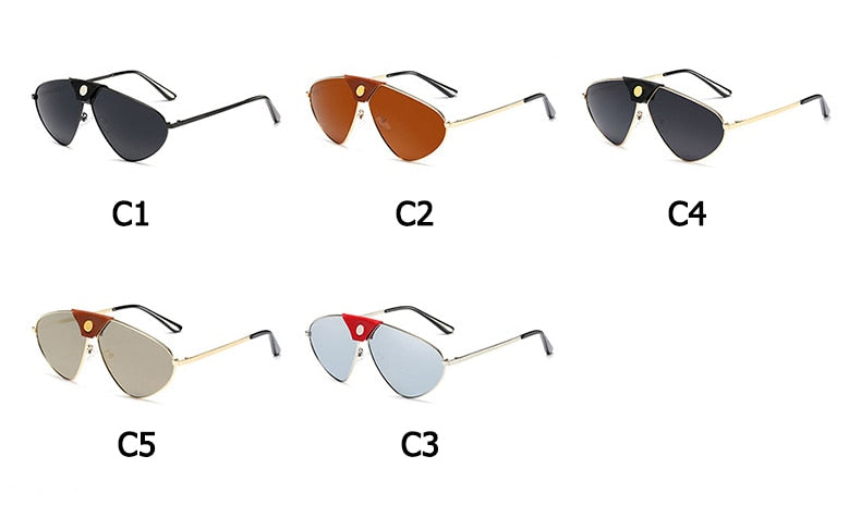 Vintage Metal Button Polarized Sunglasses