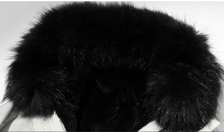 Real Rabbit Fur Liner Fox Fur Parka Coats