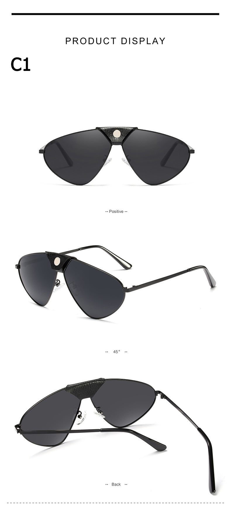 Vintage Metal Button Polarized Sunglasses