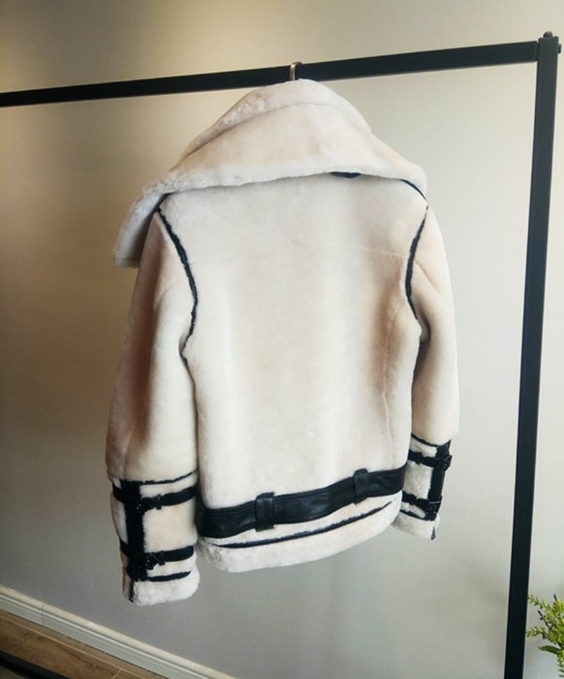 Genuine Leather Real Fur Shearling Coats