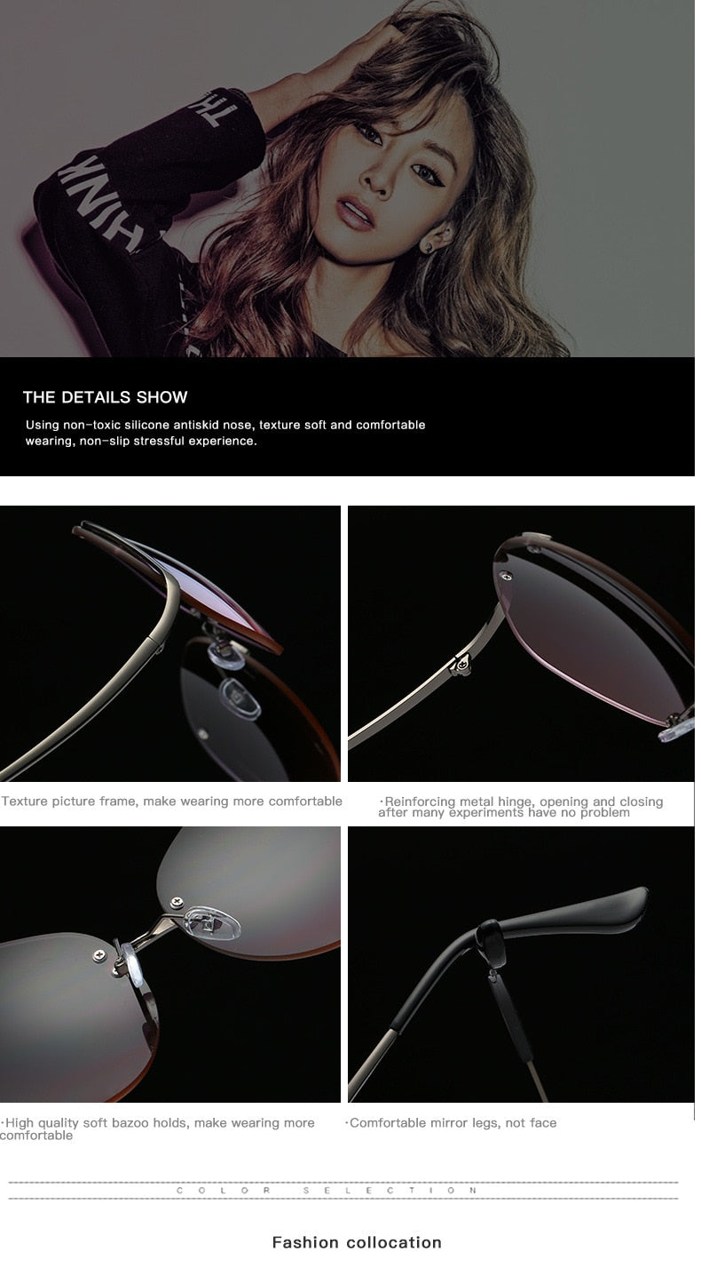 Oversize Bow Rimless Sunglasses