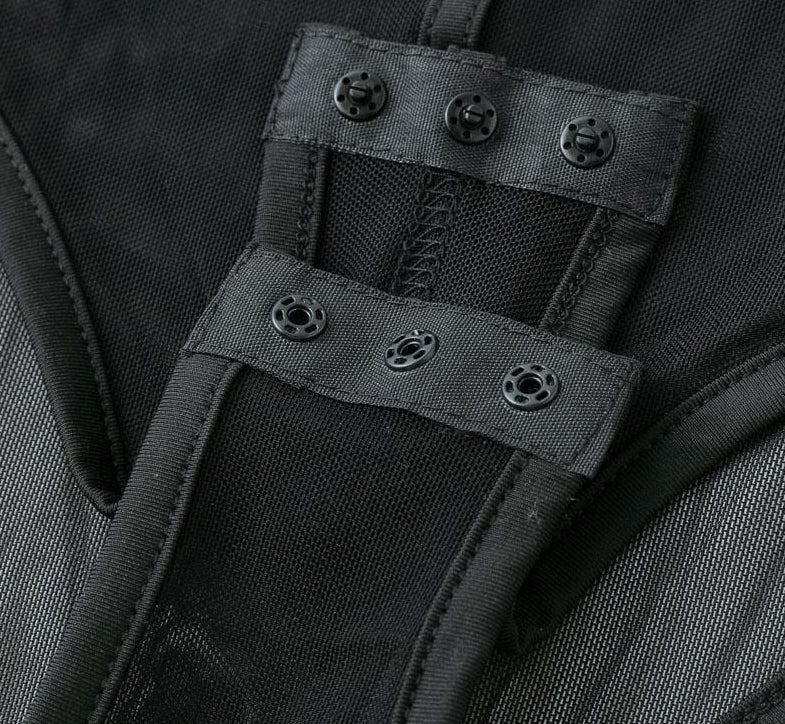 Black Transparent Strap Bandage Bodysuit