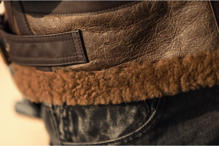 Sheepskin Genuine Leather Real Shearling Fur Lining Jacket