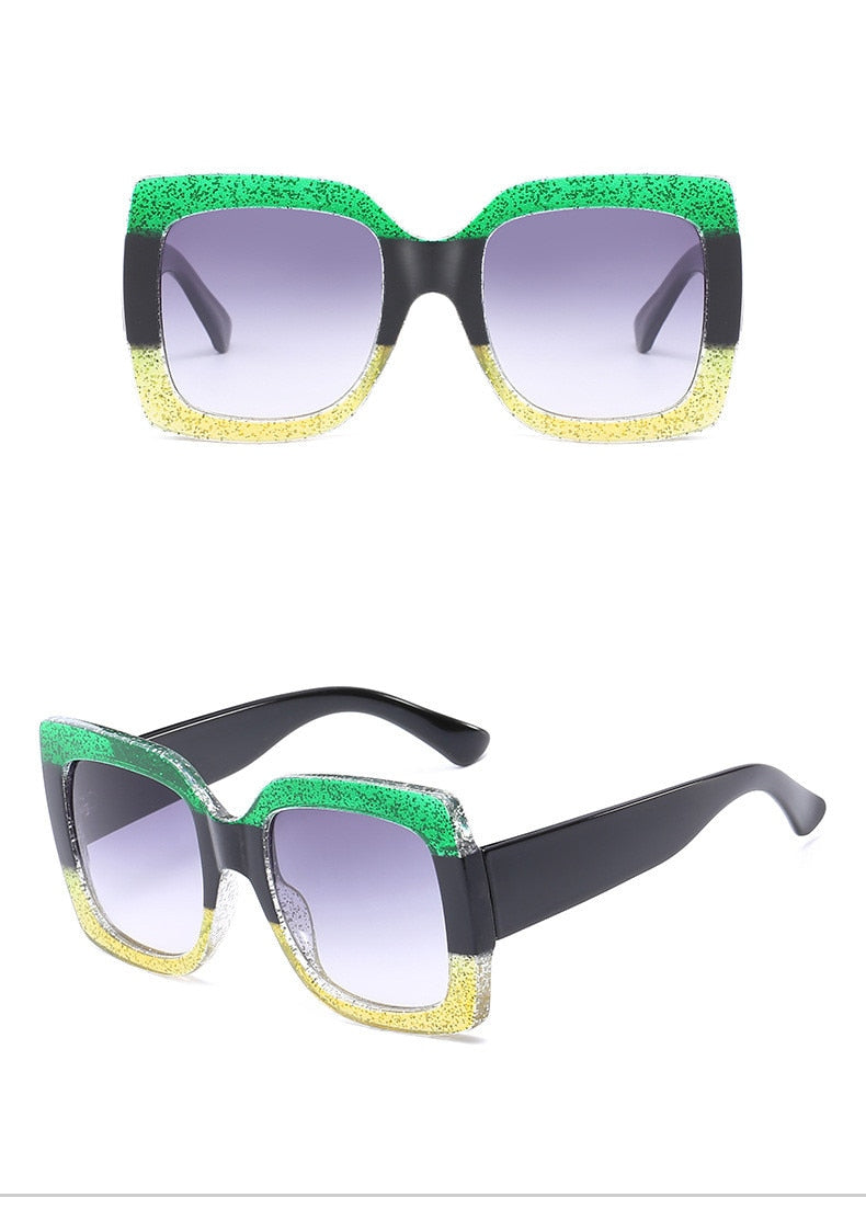 Retro 3 Tone Square Sunglasses