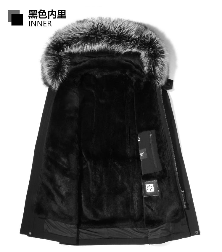 Real Rabbit Fur Liner Fox Fur Parka Coats