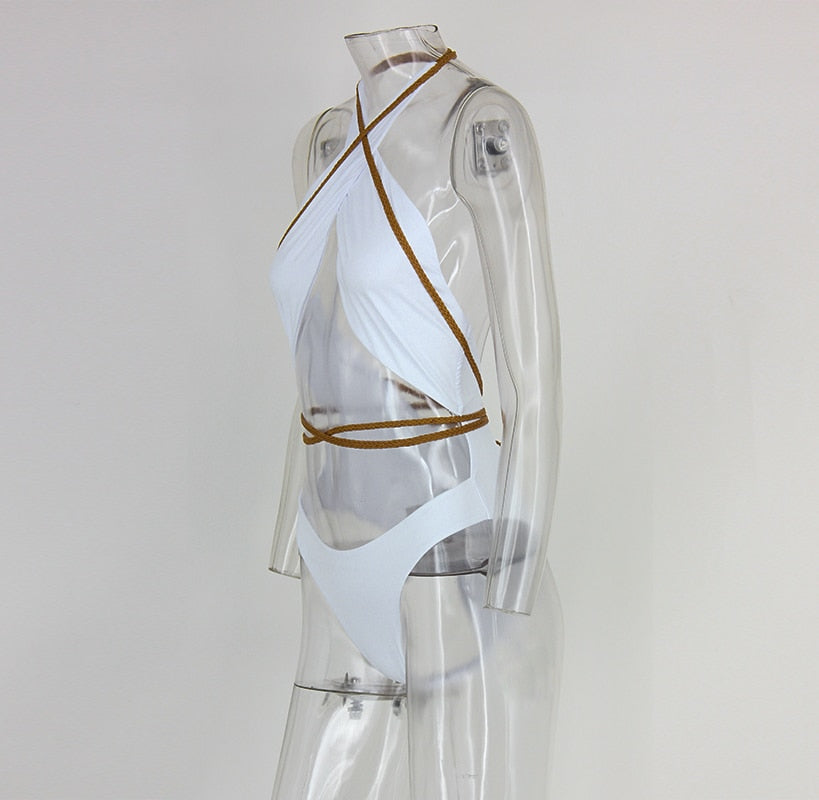 Halter Cross Tie Rope Hollow One Piece
