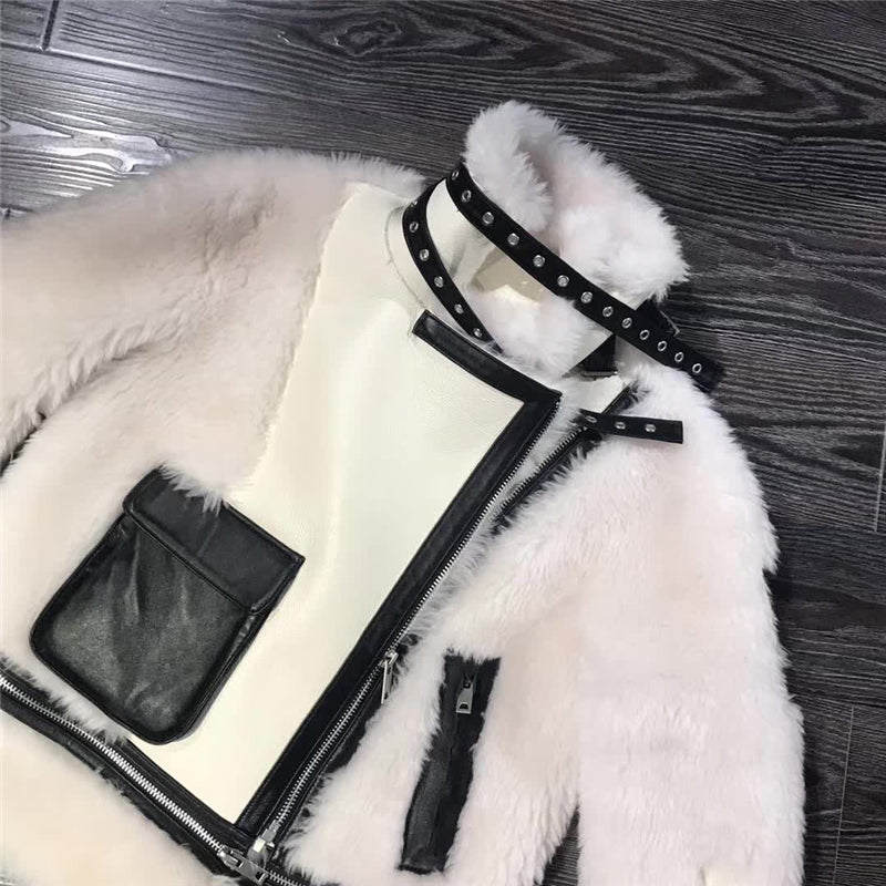Icelandic Real Wool Sheep Genuine Leather Coat