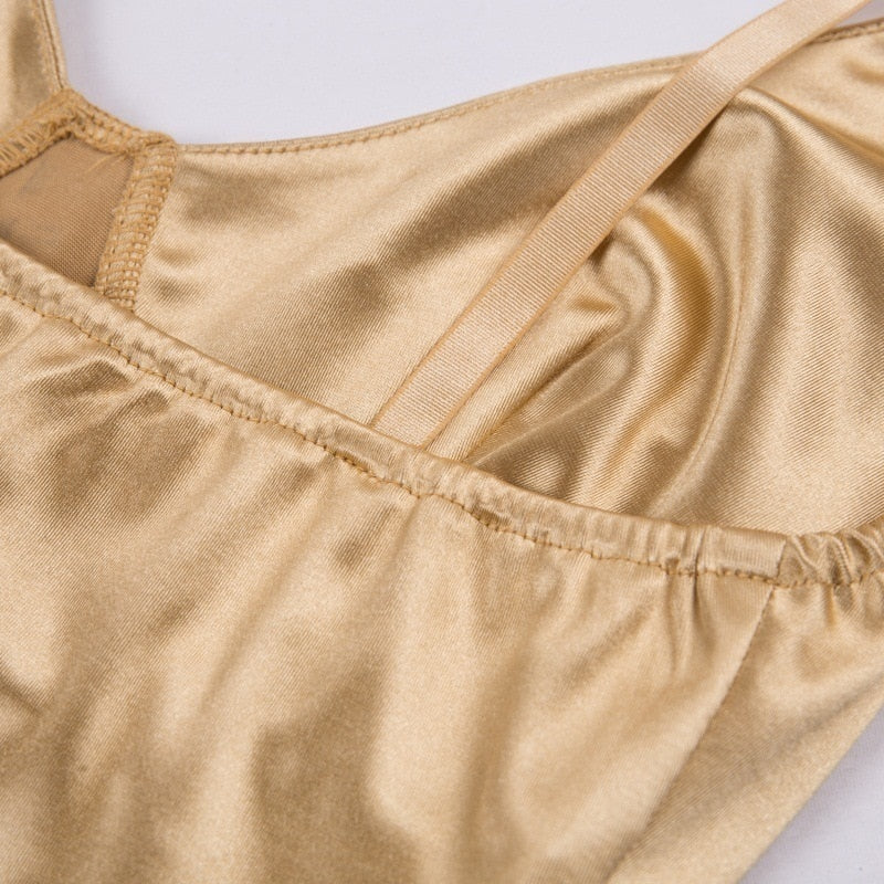 V Neck Spaghetti Strap Backless One Pieces