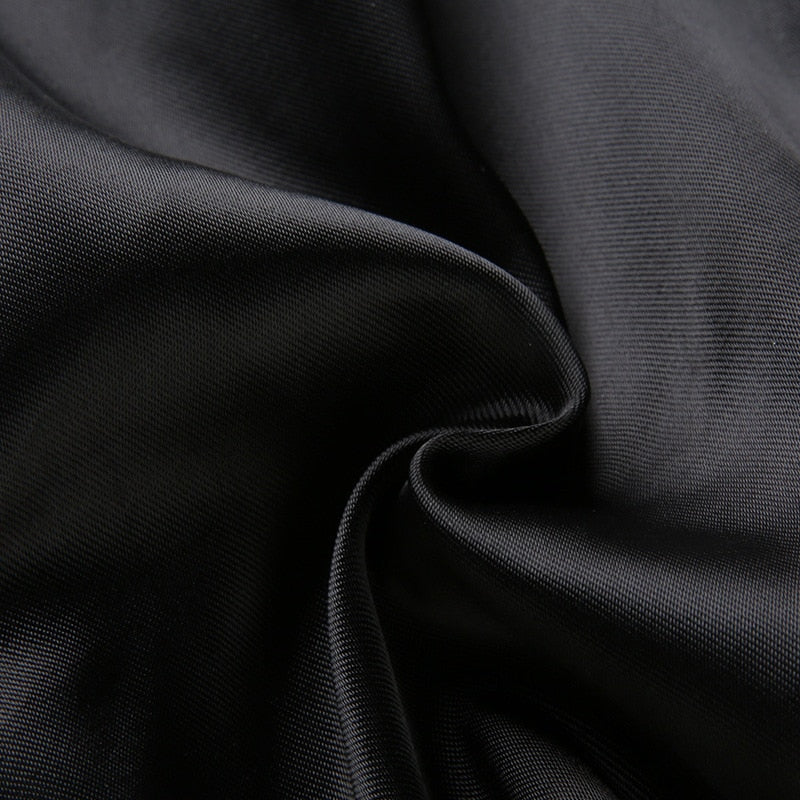 Black Satin Back Lace Up Strapless Crop Top