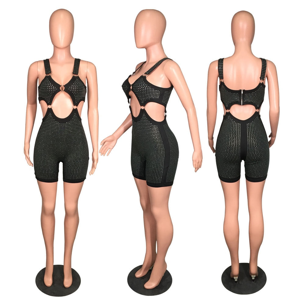 Shine Backless Bodycon Rompers