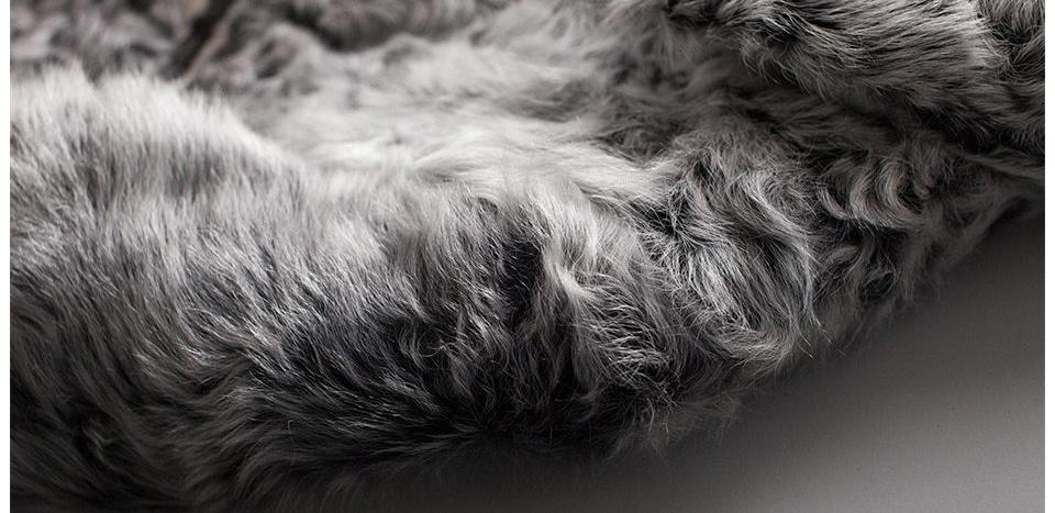 Real Sheep Fur Leopard Stripe Print Overcoat