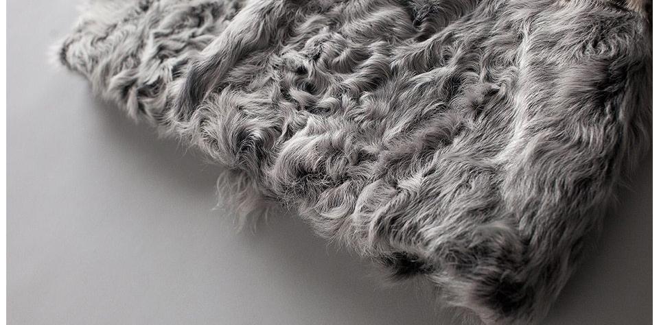 Real Sheep Fur Leopard Stripe Print Overcoat