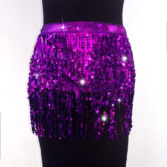 Shiny Sequins Draped 2 Pieces Skirts Sets