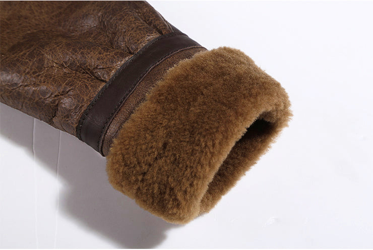 Sheepskin Genuine Leather Real Shearling Fur Lining Jacket