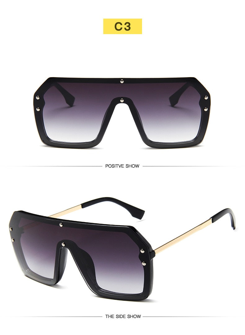 Oversized Square Luxury Goggle Sunglasses
