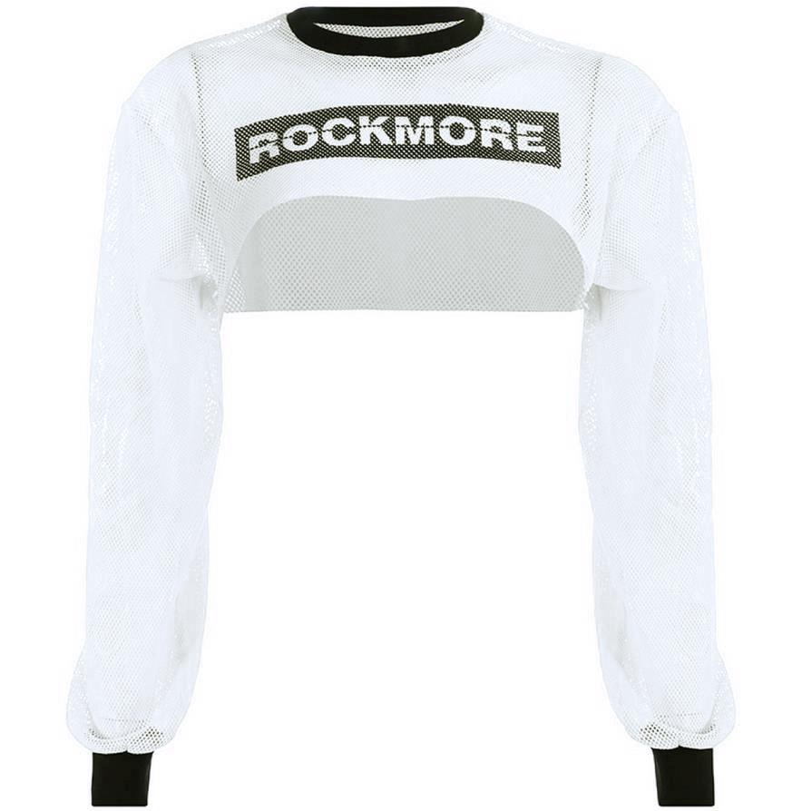 Neon Mesh Long Sleeve Micro Crop Tops