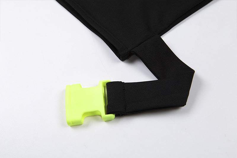 One Shoulder Buckle Neon Crop Tops
