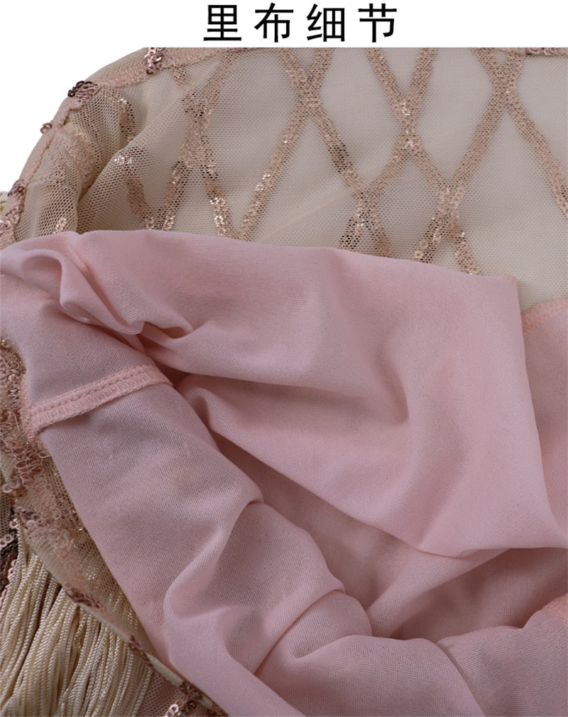 Shoulder Tassel Sequins Mini Dresses