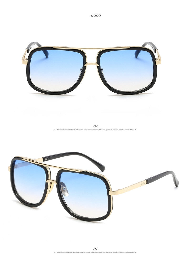 Vintage Aviator Gold Square Frame Sunglasses