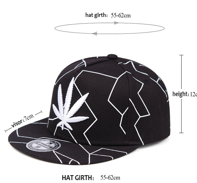 Cannabis Weed Leaf Snapback Hats