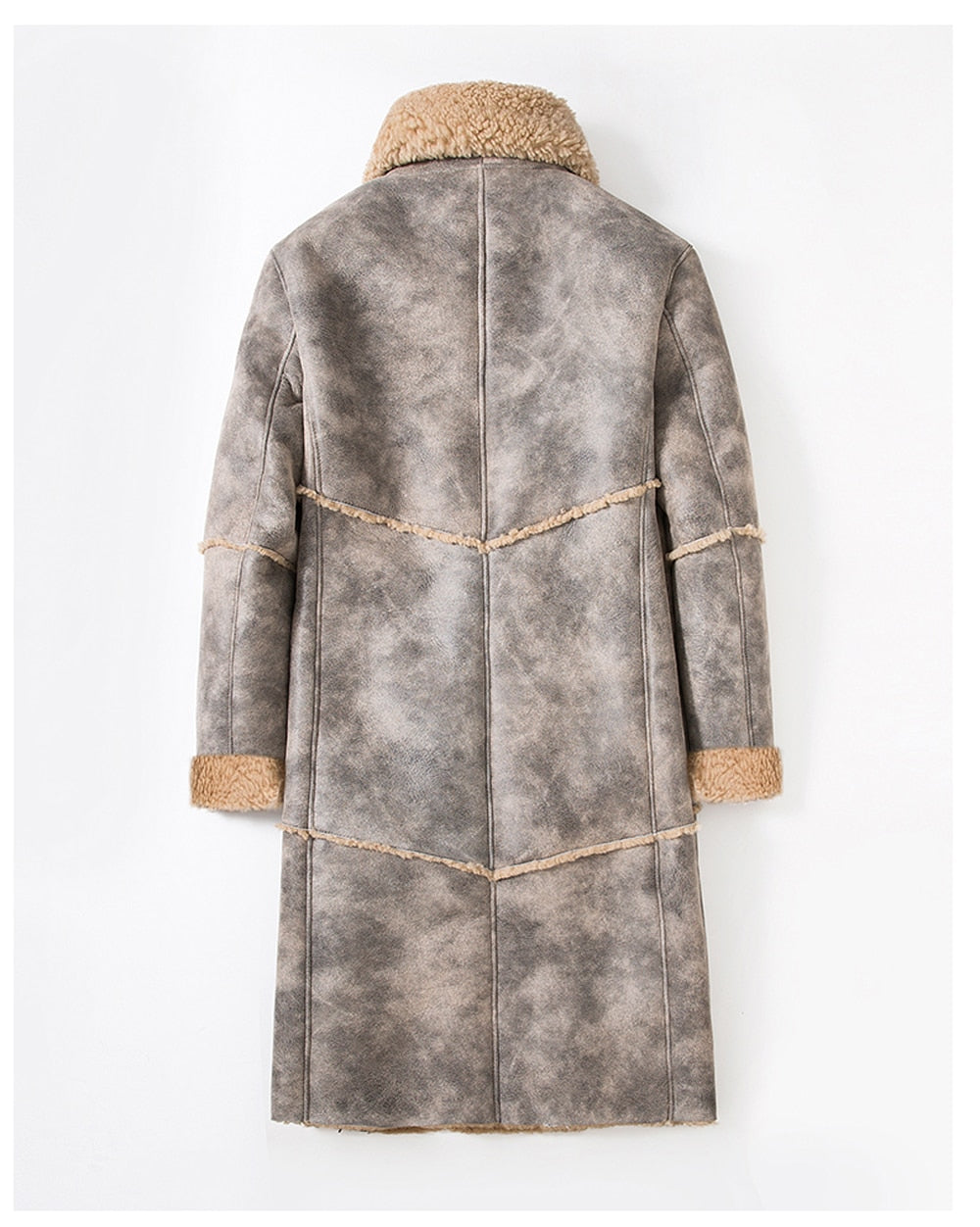 Jungle Brown Real Shearling Fur Long Coat
