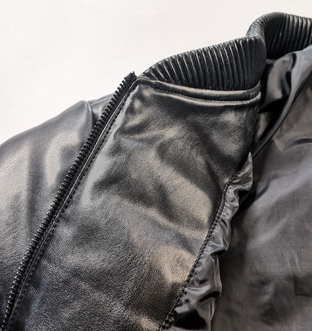 Genuine Leather Jacket Duck Down Bomber
