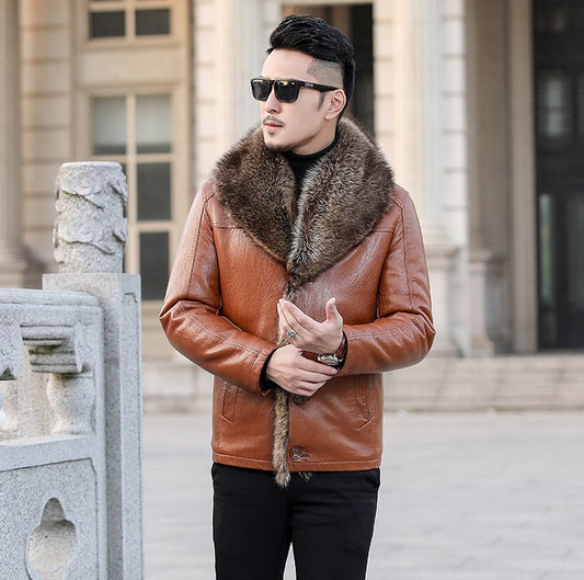 Collection of Genuine Leather Fur Collar Jackets