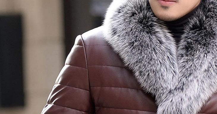 Genuine Leather Duck Down Fox Fur Coats