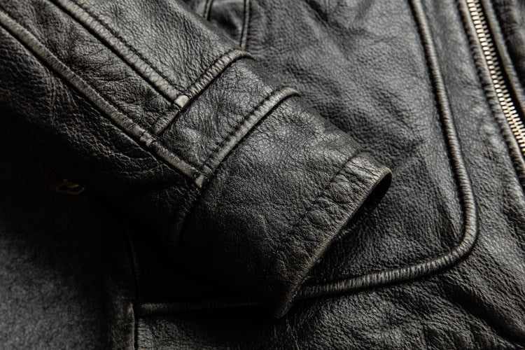 Genuine Leather Vintage Style Zipper Jackets