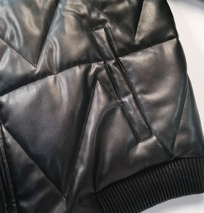 Genuine Leather Jacket Duck Down Bomber