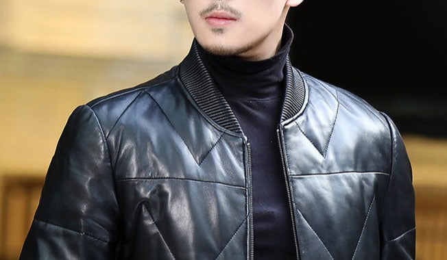 Genuine Leather Jacket Duck Down Bomber