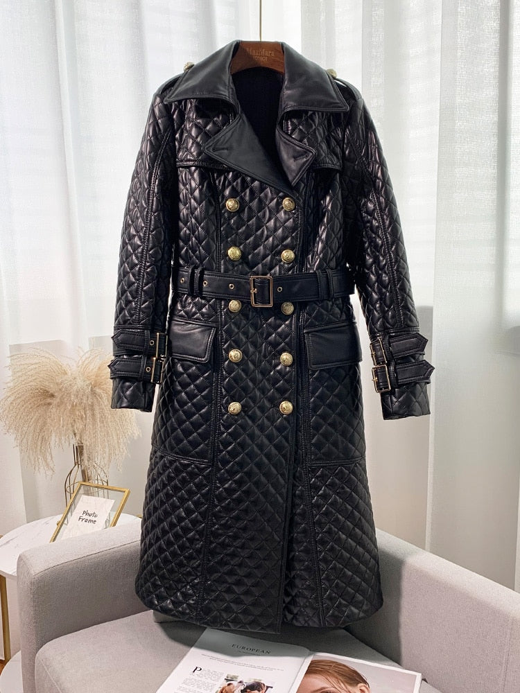 Genuine Leather Jacket X-Long Trench