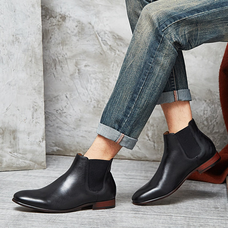 Genuine Leather Chelsea Boots