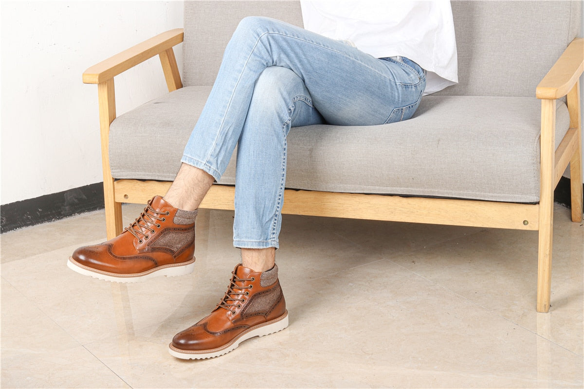 British Style White Sole Boots