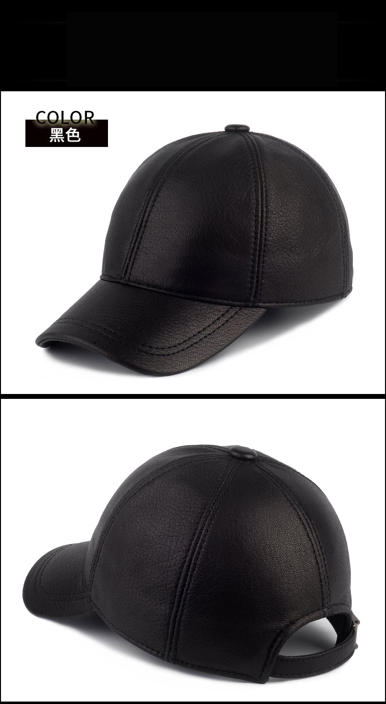 Genuine Leather Adjustable Baseball Cap