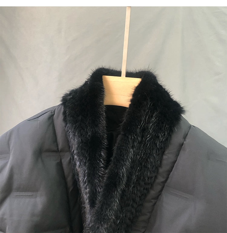 Real Knitted Mink Fur Puffer Down Jackets