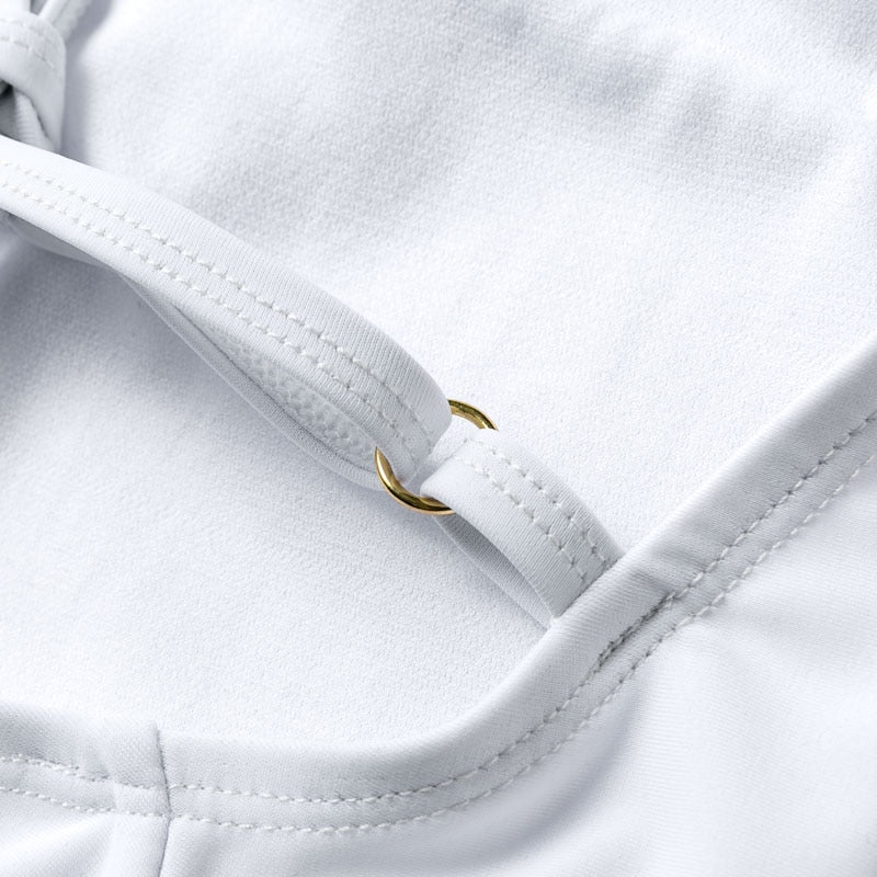 Transparent Ruffled Backless One Pieces