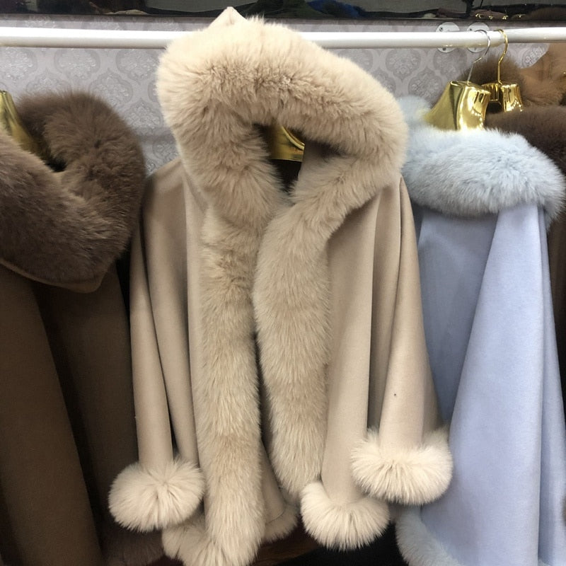 Cashmere Capes With Real Fur
