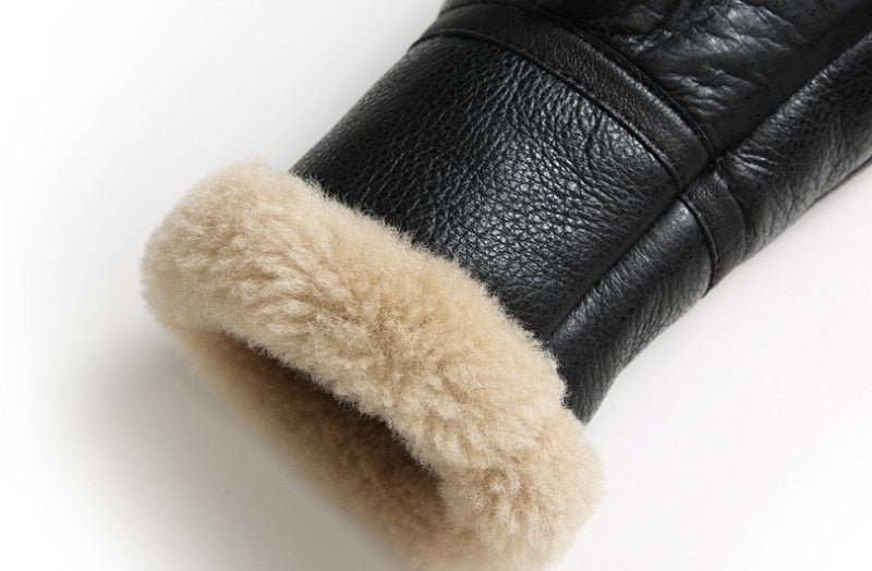 Genuine Leather Coats Shearling Lining Bombers