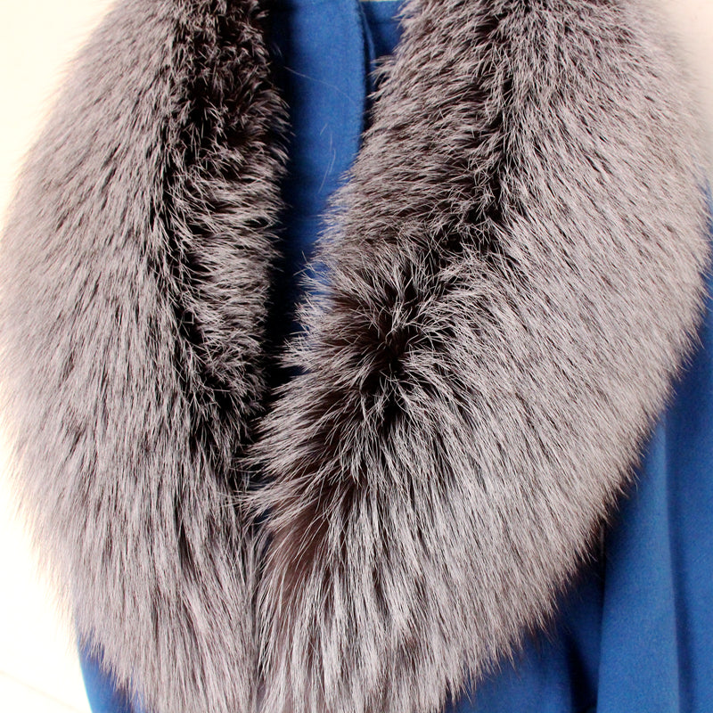 Silver Fox Fur Collar Scarf