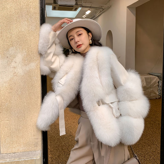 Genuine Leather & Fur Big Pocket Jackets