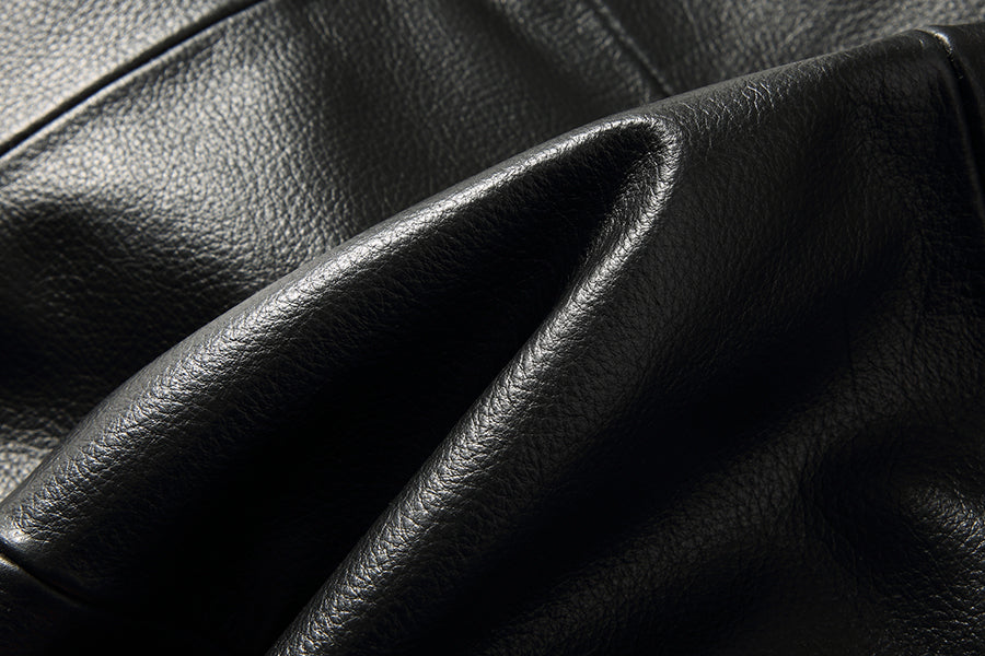 Genuine Leather Jacket Wool Fur Collar