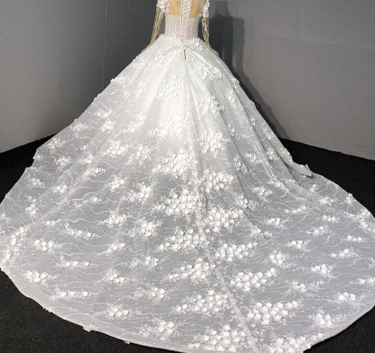 Flowers Queen Long Sleeve Gowns