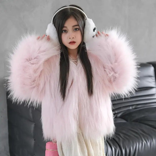 Fluffy Knitted Real Fur Coats